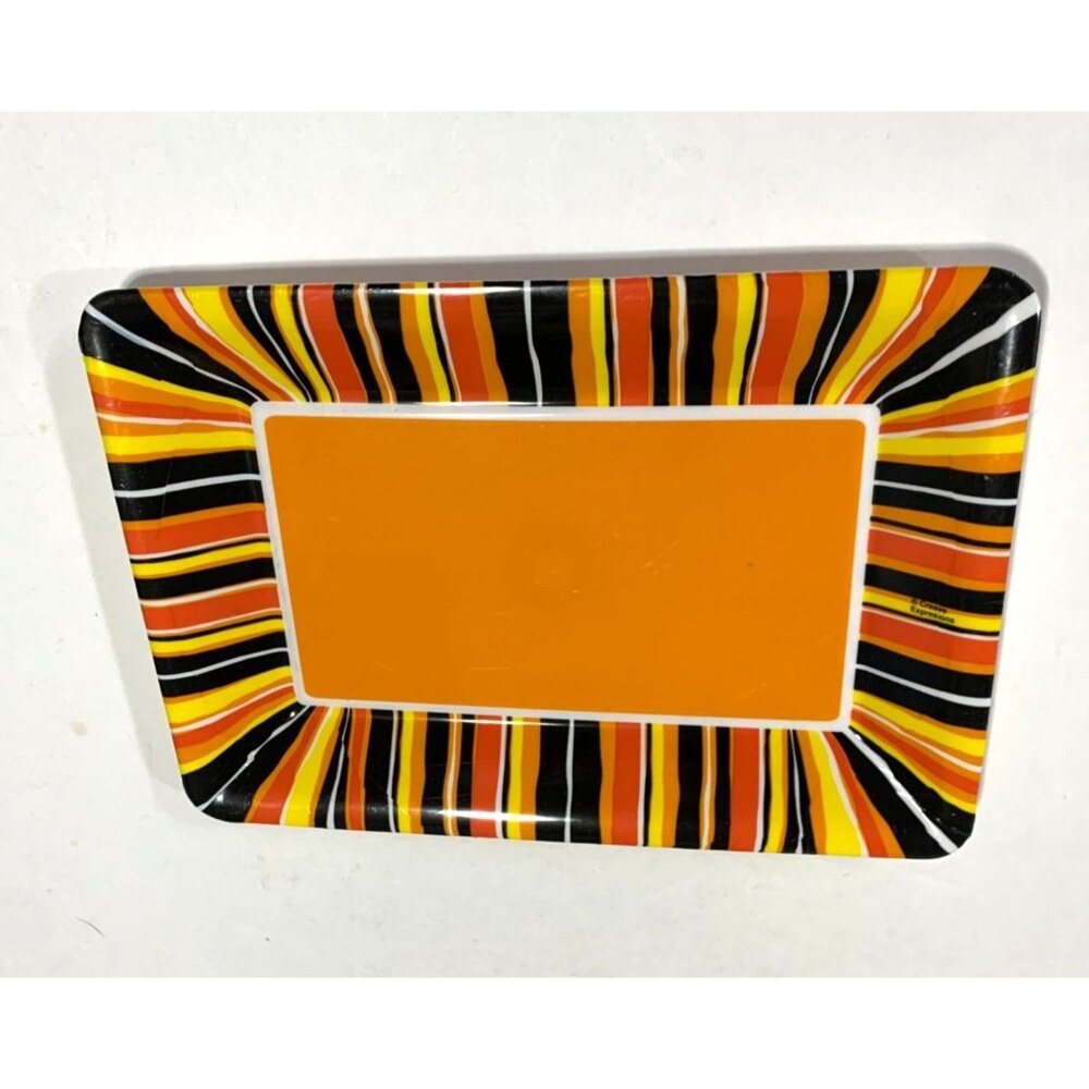 Creative Expressions Halloween Hard Plastic Serving Tray Platter 10x7 Candy Corn